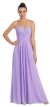 Strapless Beaded & Pleated Long Formal Bridesmaid Dress in Lilac